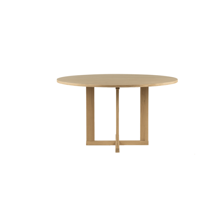 Arv matbord ⌀130 cm - Vitpigmenterad mattlackad ek - Mavis