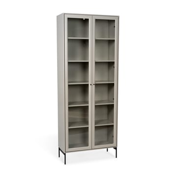 Volt vitrinskåp 190 cm beige - Detaljer i svart - Mavis