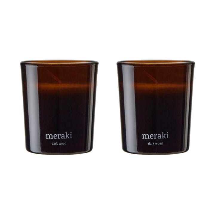 Meraki doftljus 15 timmar 2-pack - Dark wood - Meraki