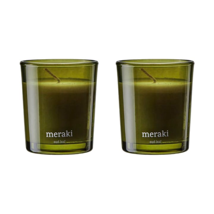 Meraki doftljus 15 timmar 2-pack - Oud leaf - Meraki