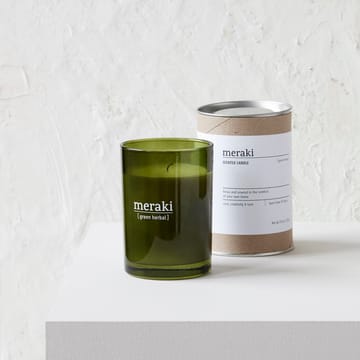 Meraki doftljus grönt glas 35 timmar - Green herbal - Meraki