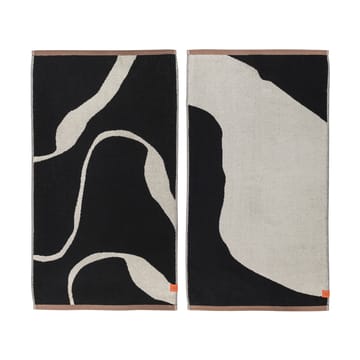 Nova Arte gästhandduk 40x55 cm 2-pack - Black-off white - Mette Ditmer