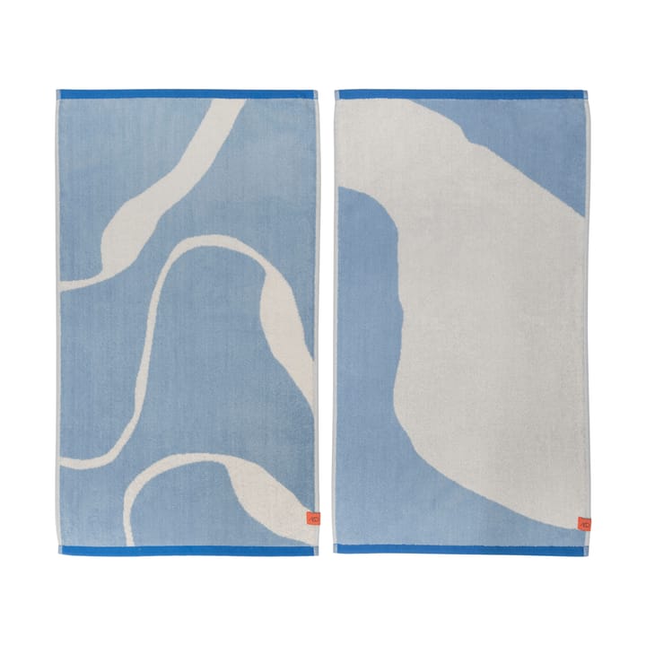 Nova Arte gästhandduk 40x55 cm 2-pack - Light blue-off-white - Mette Ditmer