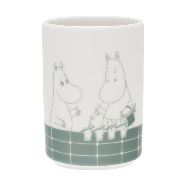 Mumin tandborstställ, Badstund grön-vit Moomin Arabia