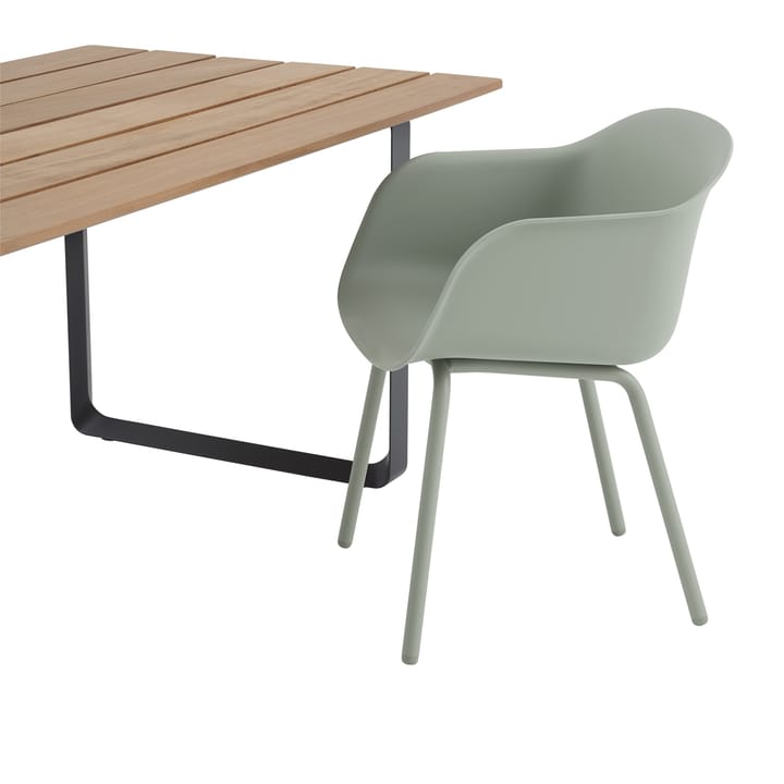 Fiber Outdoor Armchair med stålben, Dusty green Muuto