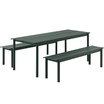 Linear steel bench bänk 170x34 cm - Dark green - Muuto