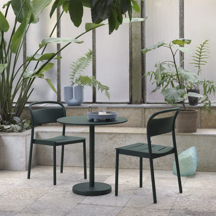 Linear steel side chair stol, Dark green Muuto