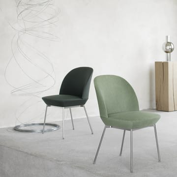 Oslo sidostol kromade ben - Twill Weave 990 - Muuto