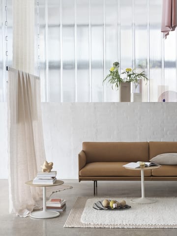 Outline 3,5-sits soffa polished alu - Grace leather Camel - Muuto