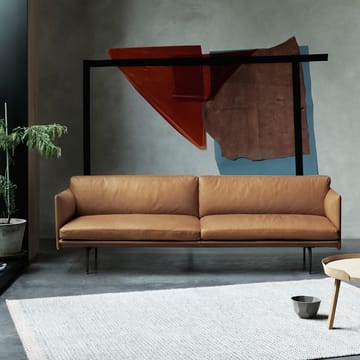 Outline soffa 2-sits - Refine leather cognac-Black - Muuto