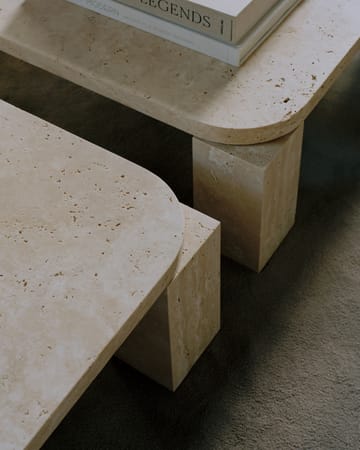 Atlas soffbord 60x60 cm - Unfilled Travertine - New Works