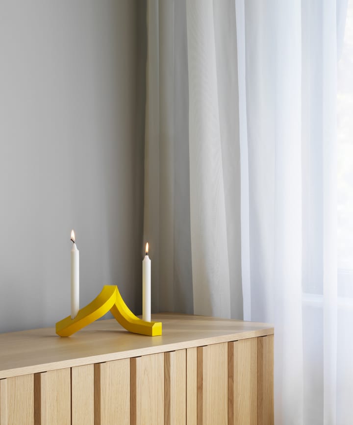 Crooked ljusstake 2, Yellow Normann Copenhagen