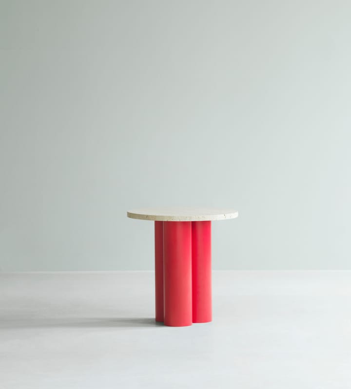 Dit sidobord Ø40 cm - Travertine Light-bright red - Normann Copenhagen