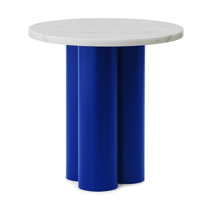 Dit sidobord Ø40 cm - White Carrara-bright blue - Normann Copenhagen