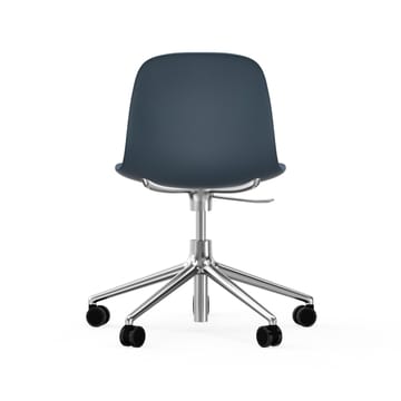 Form chair swivel 5W kontorsstol - blå, aluminium hjul - Normann Copenhagen