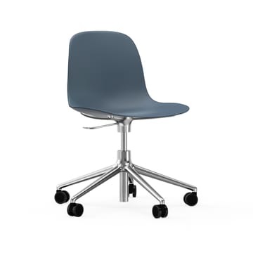 Form chair swivel 5W kontorsstol - blå, aluminium hjul - Normann Copenhagen