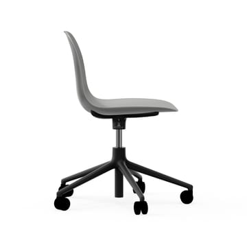 Form chair swivel 5W kontorsstol - grå, svart aluminium, hjul - Normann Copenhagen