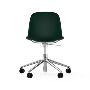 Form chair swivel 5W kontorsstol - grön, aluminium, hjul - Normann Copenhagen