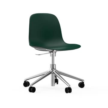 Form chair swivel 5W kontorsstol - grön, aluminium, hjul - Normann Copenhagen