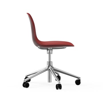 Form chair swivel 5W kontorsstol - röd, aluminium, hjul - Normann Copenhagen