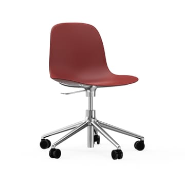 Form chair swivel 5W kontorsstol - röd, aluminium, hjul - Normann Copenhagen