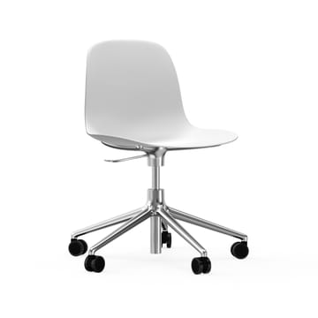 Form chair swivel 5W kontorsstol - vit, aluminium, hjul - Normann Copenhagen