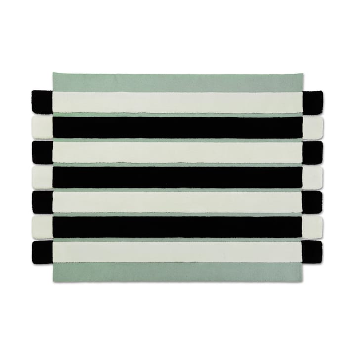 ODC Segment Rug Collection Stripe Chess matta - Mint-white-black, 179x250 cm - Ogeborg