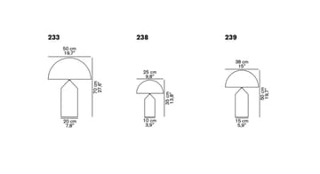 Atollo large 233 bords/golvlampa metall - satin bronze, large - Oluce