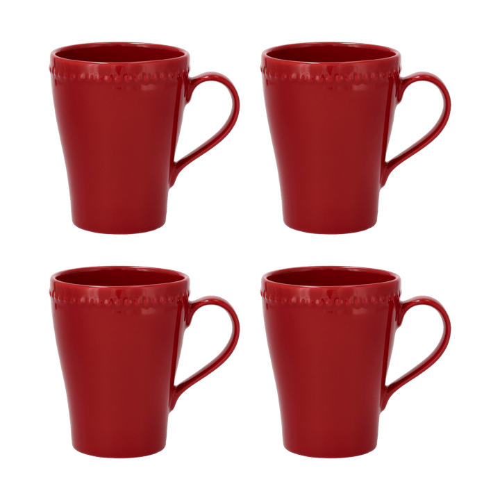 Dots mugg 35 cl 4-pack, Röd Scandi Living