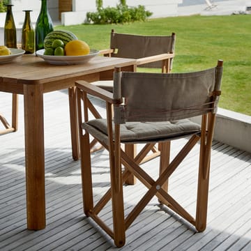 Kryss Dining karmstol - Sunbrella Heritage Leaf green, teak - Skargaarden