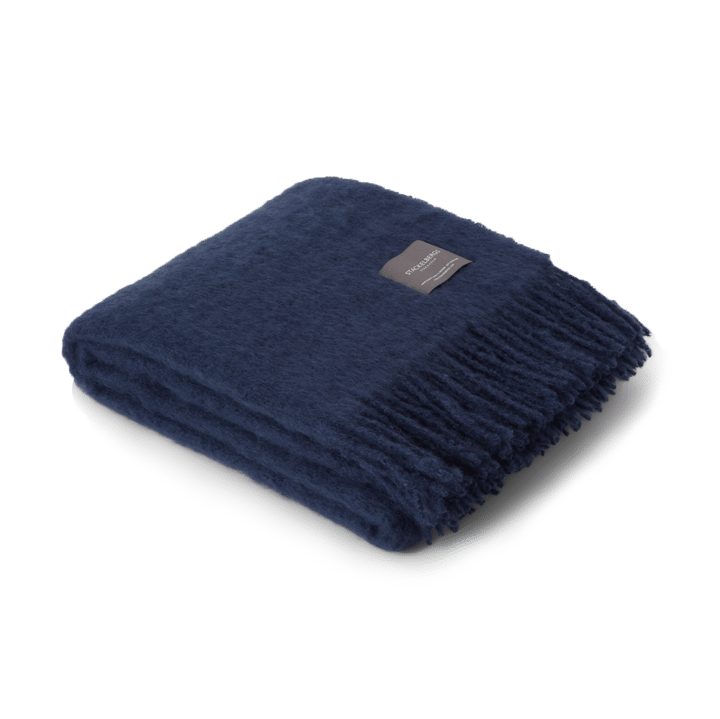 Mohair pläd - Denim dark blue - Stackelbergs