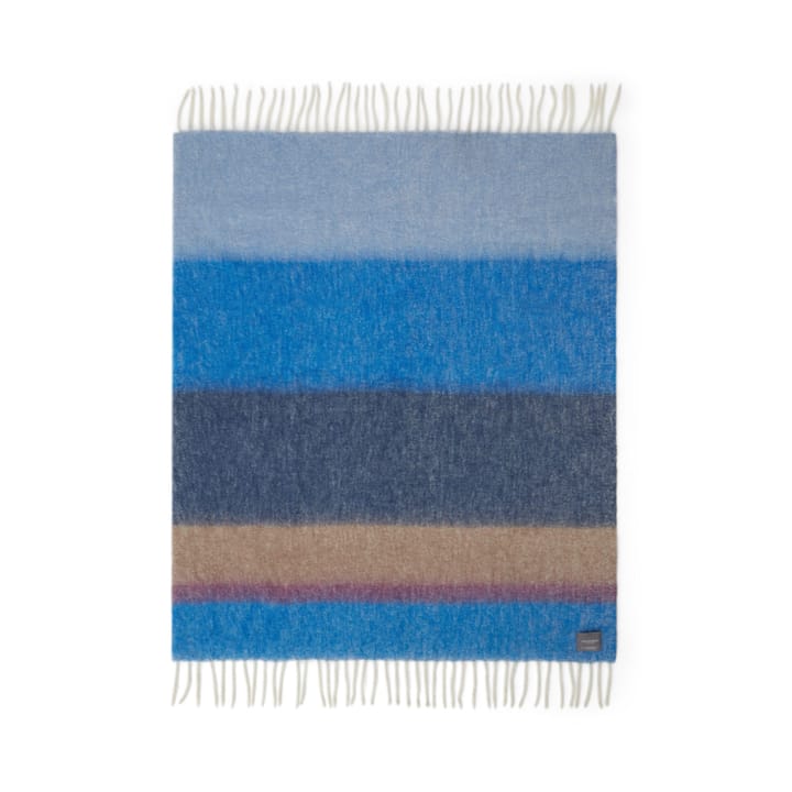 Mohair pläd - Stripe Blue, Azur & Camel - Stackelbergs