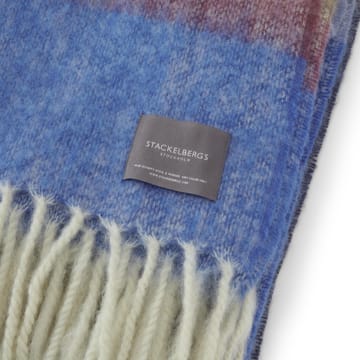 Mohair pläd - Stripe Blue, Azur & Camel - Stackelbergs