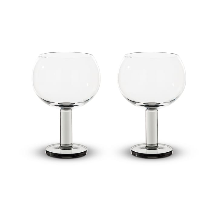 Puck Balloon glas på fot 45 cl 2-pack - Clear-smoke - Tom Dixon