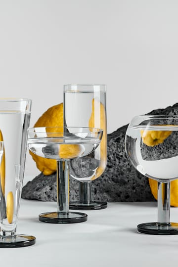 Puck Balloon glas på fot 45 cl 2-pack - Clear-smoke - Tom Dixon