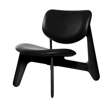 Slab loungestol klädd sits - Black ash-black leather - Tom Dixon