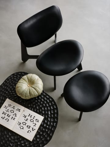 Slab loungestol klädd sits - Black ash-black leather - Tom Dixon