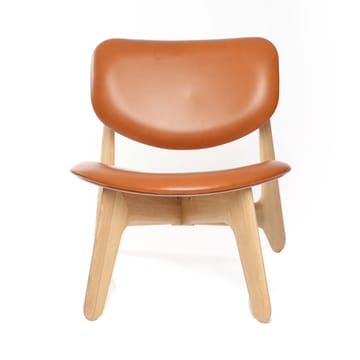 Slab loungestol klädd sits - Natural oak-cognac leather - Tom Dixon