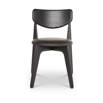 Slab matstol klädd sits - Black oak-black leather - Tom Dixon