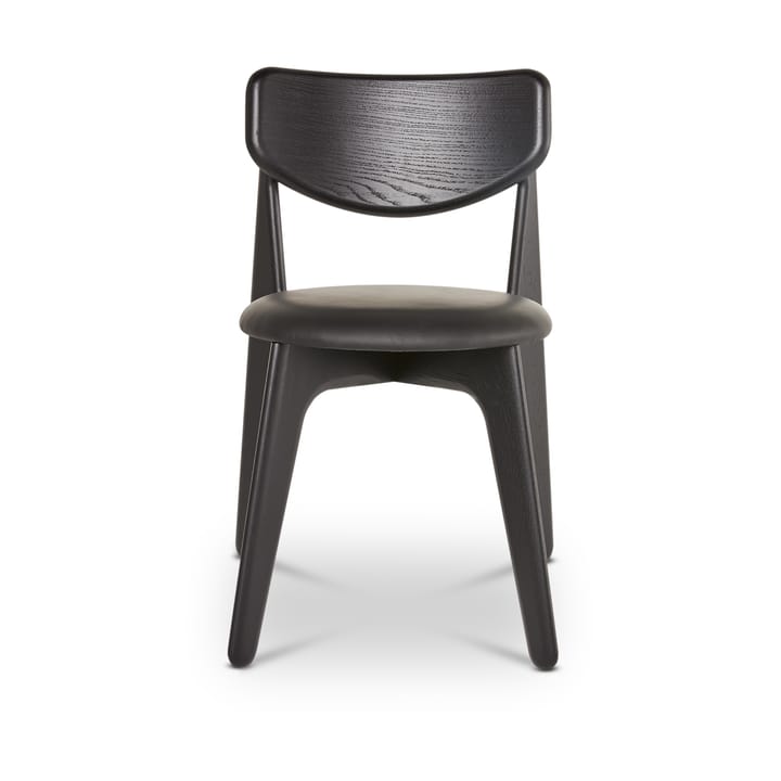 Slab matstol klädd sits, Black oak-black leather Tom Dixon