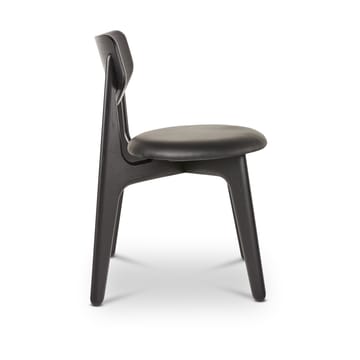 Slab matstol klädd sits - Black oak-black leather - Tom Dixon