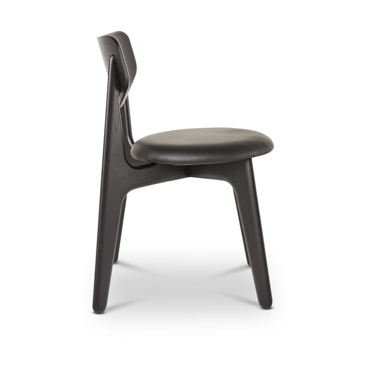 Slab matstol klädd sits, Black oak-black leather Tom Dixon