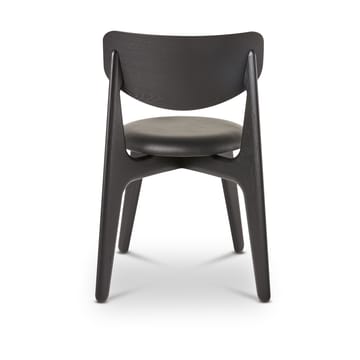 Slab matstol klädd sits - Black oak-black leather - Tom Dixon