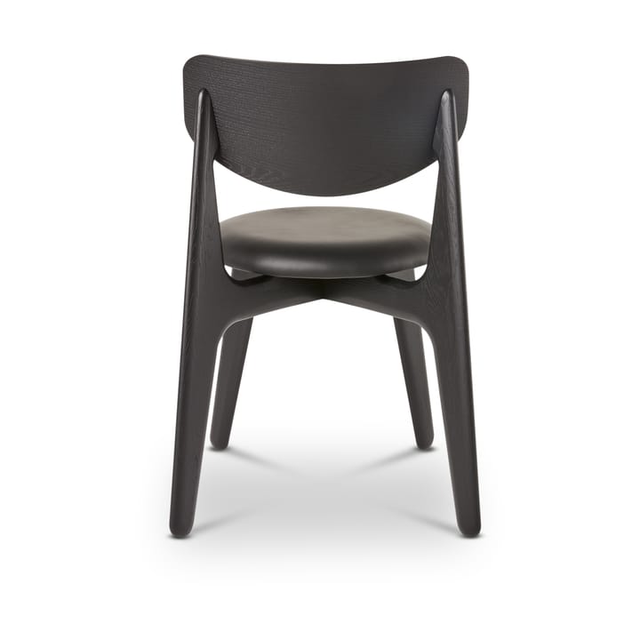 Slab matstol klädd sits, Black oak-black leather Tom Dixon