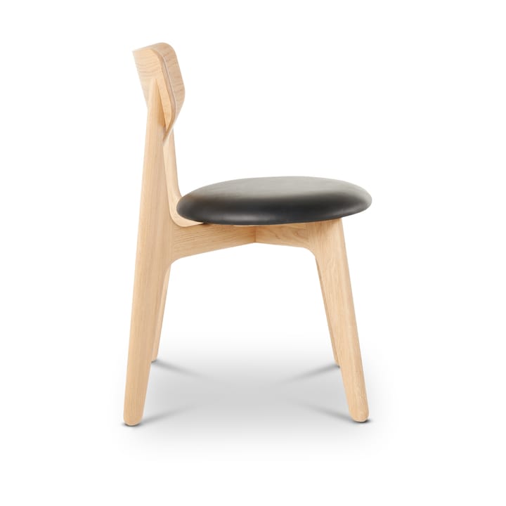 Slab matstol klädd sits, Natural oak-black leather Tom Dixon