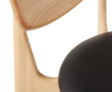 Slab matstol klädd sits - Natural oak-black leather - Tom Dixon