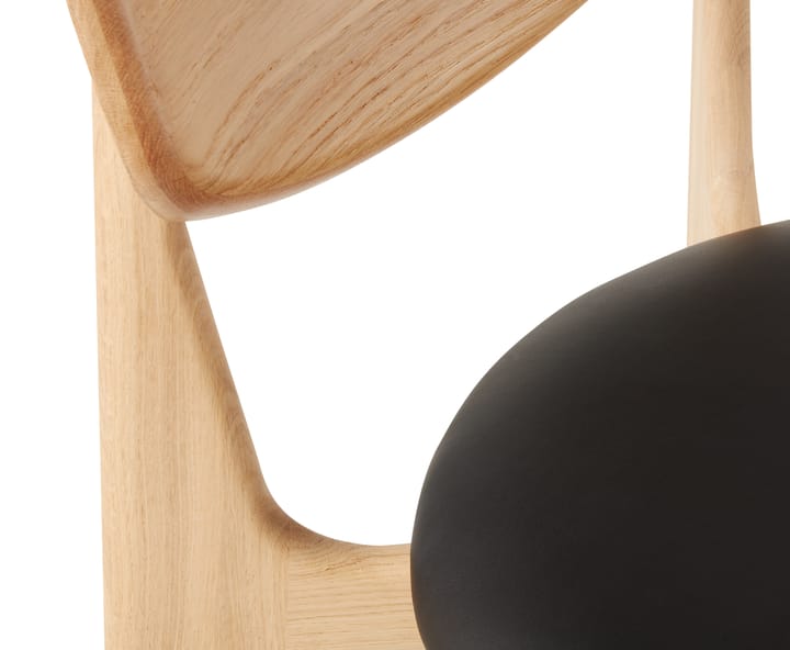 Slab matstol klädd sits, Natural oak-black leather Tom Dixon