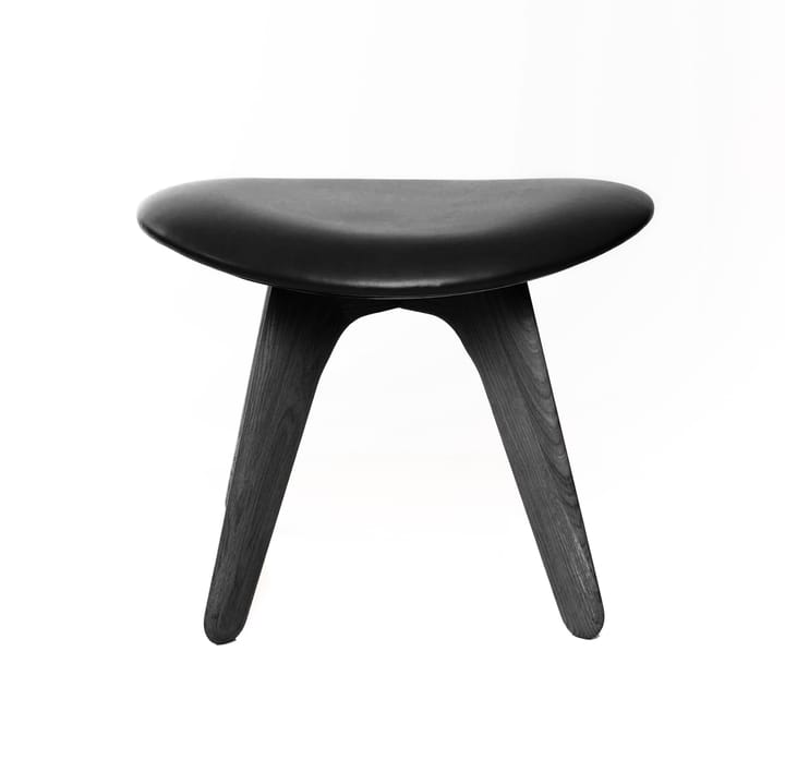 Slab ottoman 45x55 cm, Black ash-black leather Tom Dixon