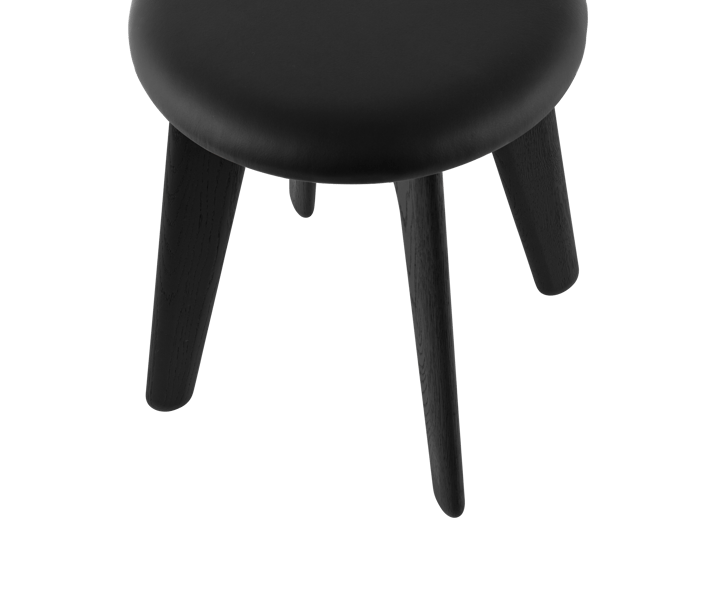 Slab ottoman 45x55 cm, Black ash-black leather Tom Dixon