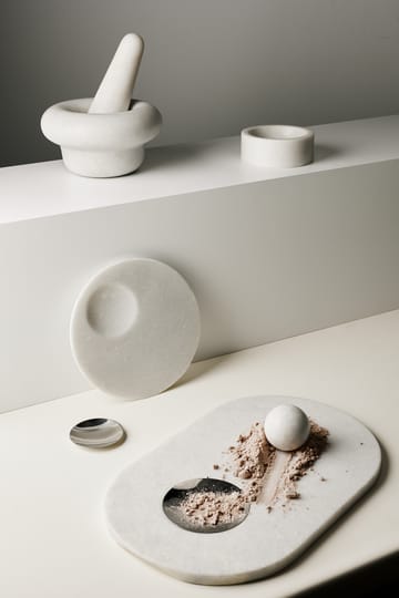 Stone kryddkvarn Ø12 cm - White marble - Tom Dixon